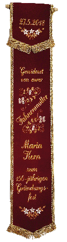 Band von Fahnenmutter Maria Kern von 2018 zum 150-jährigen Gründungsfest