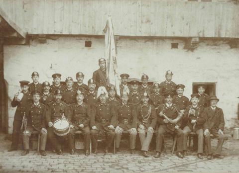 Ältestes Mannschaftfoto (um 1893) der freiwilligen Feuerwehr Innernzell